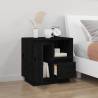 Elegant Black Bedside Cabinet - Solid Pine Wood 50x34x50 cm