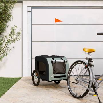 Pet Bike Trailer - Black & Grey Oxford Fabric & Iron | Hipo Market