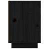 Elegant Black Bedside Cabinet - Solid Pine Wood 50x34x50 cm