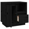 Elegant Black Bedside Cabinet - Solid Pine Wood 50x34x50 cm