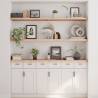 Wall Shelf 180x30x(2-4) cm Untreated Solid Oak | HipoMarket