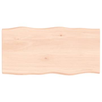 Solid Wood Oak Live Edge Table Top 100x50x2 cm | HipoMarket