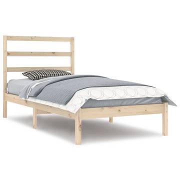 Solid Wood Pine Bed Frame 100x200 cm - Modern & Sturdy