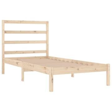 Solid Wood Pine Bed Frame 100x200 cm - Modern & Sturdy