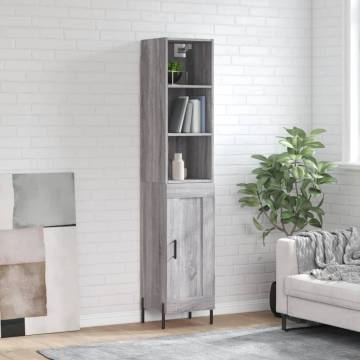 Highboard Grey Sonoma 34.5x34x180 cm | Stylish Storage Solution