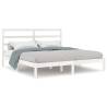 White Solid Wood Pine Bed Frame 200x200 cm | Modern Design