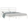 White Solid Wood Pine Bed Frame 200x200 cm | Modern Design