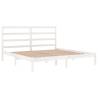 White Solid Wood Pine Bed Frame 200x200 cm | Modern Design