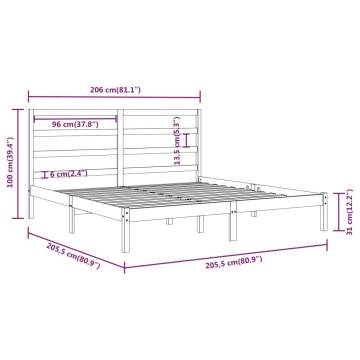 White Solid Wood Pine Bed Frame 200x200 cm | Modern Design