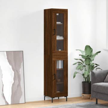 Highboard Brown Oak - Stylish Storage Solution | Hipo Market