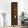 Highboard Brown Oak 34.5x34x180 cm Engineered Wood Colour brown oak Quantity in Package 1 Model 1 glass door 