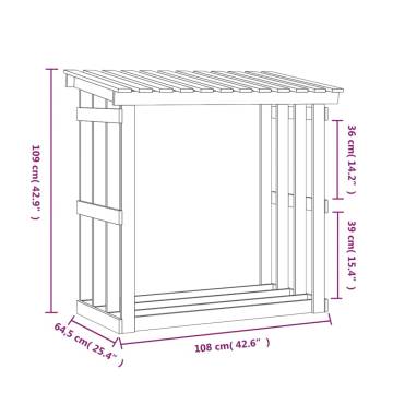 Solid Wood Firewood Rack - 108x64.5x109 cm | HipoMarket