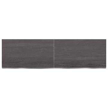 Dark Brown Solid Wood Bathroom Countertop - 140x40 cm