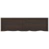 Dark Brown Solid Wood Bathroom Countertop - 140x40 cm