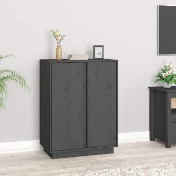 Sideboard Grey 60x35x80 cm - Solid Wood Pine | Hipo Market