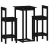 3 Piece Bar Set Black Solid Wood Pine - Stylish & Durable