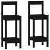 3 Piece Bar Set Black Solid Wood Pine - Stylish & Durable