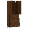 Stylish Highboard Brown Oak | 69.5x34x180 cm | Hipomarket