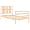 Solid Wood Small Single Bed Frame with Headboard | HiPoMarket