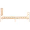 Solid Wood Small Single Bed Frame with Headboard | HiPoMarket