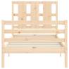 Solid Wood Small Single Bed Frame with Headboard | HiPoMarket