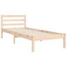 Solid Wood Small Single Bed Frame with Headboard | HiPoMarket