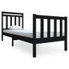 Black Solid Wood Bed Frame 75x190 cm - Stylish & Sturdy