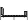 Black Solid Wood Bed Frame 75x190 cm - Stylish & Sturdy