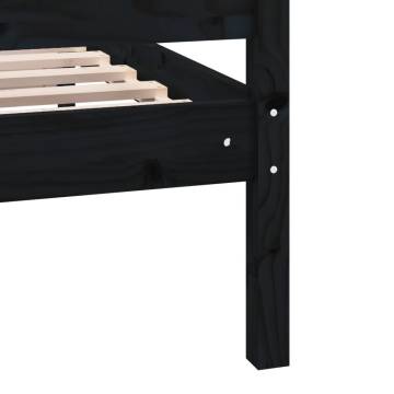 Black Solid Wood Bed Frame 75x190 cm - Stylish & Sturdy