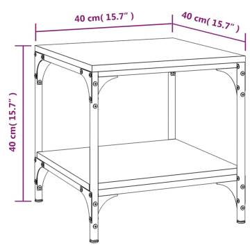 Stylish Brown Oak Side Tables – 2 pcs, 40x40x40 cm | HipoMarket