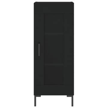 Stylish Highboard Black | 34.5x34x180 cm Engineered Wood