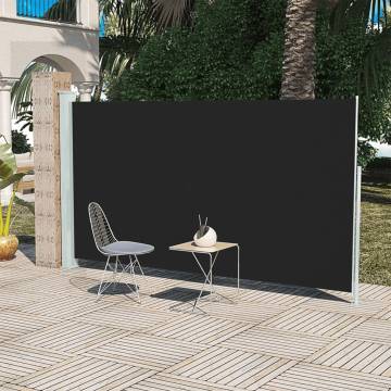 Patio Retractable Side Awning 160x300 cm - Black Privacy Screen