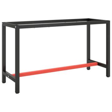 Matte Black & Red Work Bench Frame - 140x50x79 cm Metal