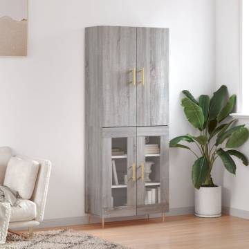 Elegant Grey Sonoma Highboard - 69.5x34x180 cm