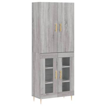 Elegant Grey Sonoma Highboard - 69.5x34x180 cm