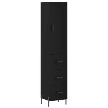 Stylish Highboard Black | 34.5x34x180 cm | Hipomarket UK