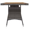 Garden Table Grey 130x70 cm - Poly Rattan & Acacia Wood