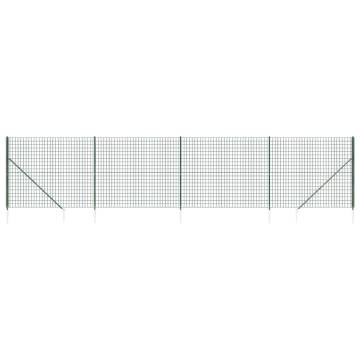 Wire Mesh Fence with Spike Anchors - Green 1.8x10 m