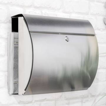 HI Letter Box with Newspaper Holder - Stainless Steel Design