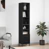 Highboard Black 34.5x34x180 cm Engineered Wood Colour black Quantity in Package 1 Model 2 drawers 2 shelves 