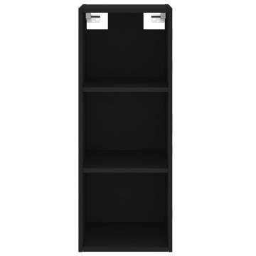 Stylish Highboard in Black - 34.5x34x180 cm Engineered Wood