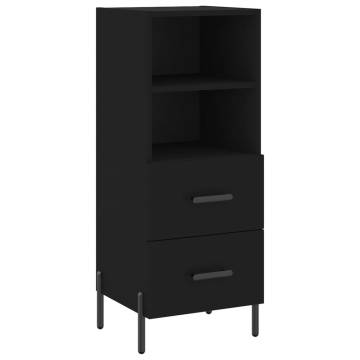 Stylish Highboard in Black - 34.5x34x180 cm Engineered Wood