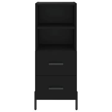 Stylish Highboard in Black - 34.5x34x180 cm Engineered Wood