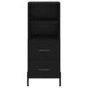 Stylish Highboard in Black - 34.5x34x180 cm Engineered Wood