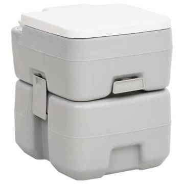 Portable Camping Toilet Grey & White 20+10 L HDPE - HipoMarket