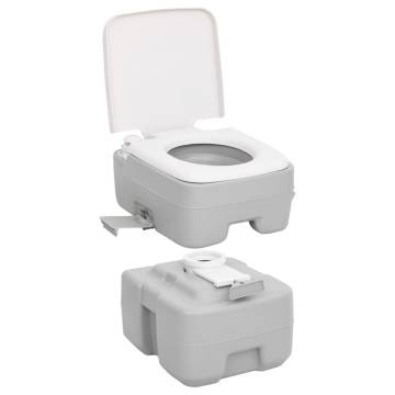 Portable Camping Toilet Grey & White 20+10 L HDPE - HipoMarket