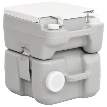 Portable Camping Toilet Grey & White 20+10 L HDPE - HipoMarket