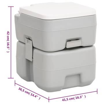 Portable Camping Toilet Grey & White 20+10 L HDPE - HipoMarket