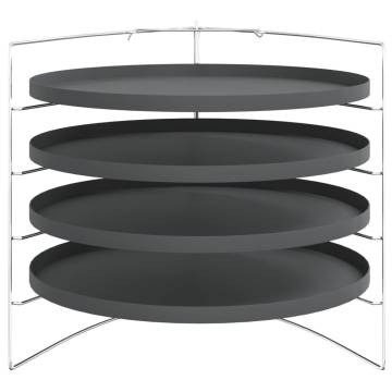 Pizza Pans 4 pcs with Rack Ø 28 cm Steel - Hipomarket