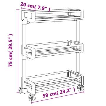 Aluminium Storage Trolley 59x20x75 cm - Organise with Ease